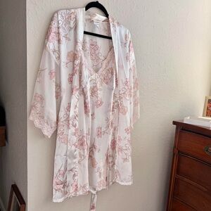 vintage satin lingerie dress and robe set